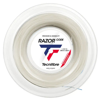 Razor Code White Tennis Reel,Strings,Tecnifibre,16,,Tennis Express,04GRA-R-16-1