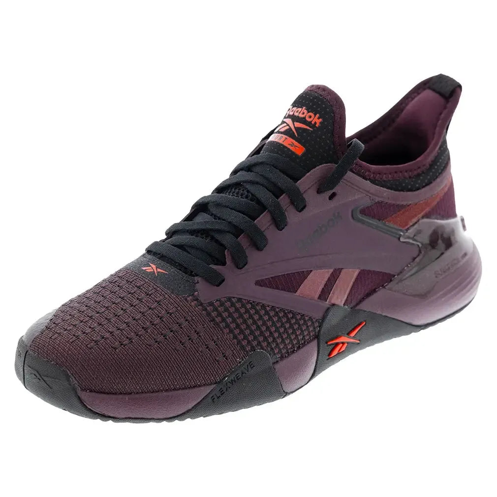 Women's Nano Court Training Shoes Black Cherry and Black – Tennis