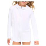 Juniors' Full Zip Tennis Hoodie White, BloqUV, Tennis Express, 1003-WHTF26-3