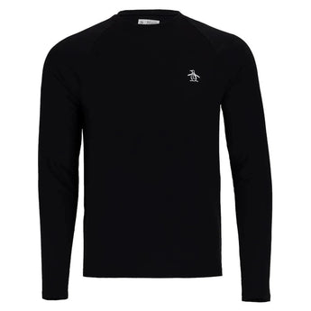 Men's Solid Performance Long Sleeve Tennis Raglan Caviar-Apparel-Penguin-101587-DEFAULT-L-Tennis Express