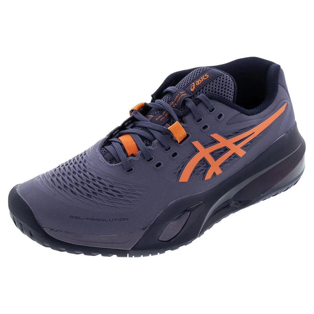 Men's GEL-Resolution X Tennis Shoes Greyish Purple and Nova Orange