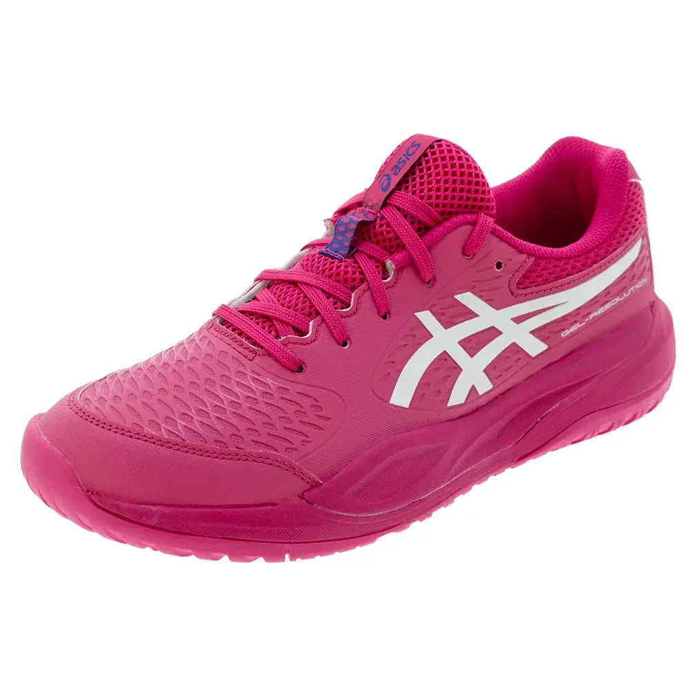 Juniors' GEL-Resolution X GS Tennis Shoes Bright Rose and Cream