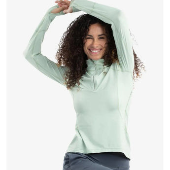 Women's Mock Zip Tennis Top-Apparel-BloqUV-105678-SAGE-L-Tennis Express