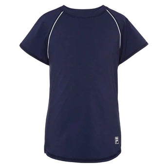 Girls' Essentials Short Sleeve Tennis Top-Apparel-Fila-108467-412_FILA_NAVYWT-L-Tennis Express