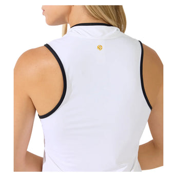 Women's Ace Mock Neck Tennis Tank White, Bobbe, Tennis Express, 113-001BF26-3