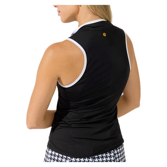 Women's Ace Mock Neck Tennis Tank Black, Bobbe, Tennis Express, 113-002BF26-2