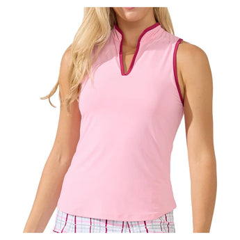 Women's Ace Mock Neck Tennis Tank Light Pink, Bobbe, Light Pink, Tennis Express, 113-125F26-LIGHT-PINK-1