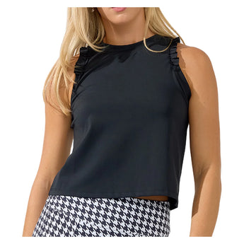 Women's Rally Tennis Tank Black, Bobbe, Black, Tennis Express, 124-002BF26-BLACK-1