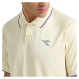 Men's Fibrazero Short Sleeve Tennis Polo Beige Shifty,Apparel,Diadora,,,Tennis Express,183205-25009F26-6