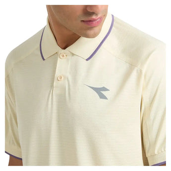 Men's Fibrazero Short Sleeve Tennis Polo Beige Shifty,Apparel,Diadora,,,Tennis Express,183205-25009F26-6