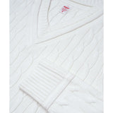 Men's Cable Knit Tennis Sweater White, Boast, Tennis Express, 1K2300-100F26-1