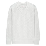 Men's Cable Knit Tennis Sweater White, Boast, White, Tennis Express, 1K2300-100F26-WHITE-1
