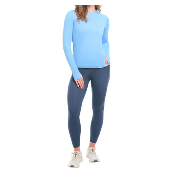 Women's 24/7 Long Sleeve Tennis Crew Indigo, BloqUV, Tennis Express, 2001-IDGF26-5