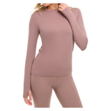 Women's 24/7 Long Sleeve Tennis Crew Mocha, BloqUV, Tennis Express, 2001-MCHF26-4