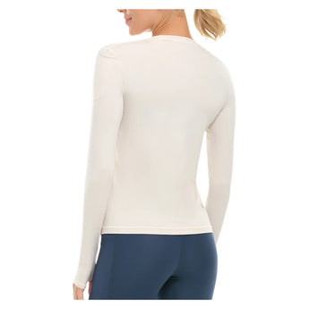 Women's 24/7 Long Sleeve Tennis Crew Sand:, BloqUV, Tennis Express, 2001-SNDF26-1