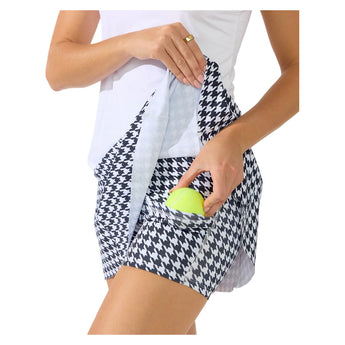 Women's Perfect Swing 14 Inch Tennis Skort Houndstooth Black, Bobbe, Tennis Express, 204-136BF26-3