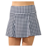 Women's Perfect Swing 14 Inch Tennis Skort Houndstooth Black, Bobbe, Houndstooth Black, Tennis Express, 204-136BF26-HOUNDSTOOTH-BLACK-1