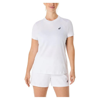 Women's Court Short Sleeve Tennis Top Brilliant White-Apparel-Asics-2042A371-100S25-3-Tennis Express