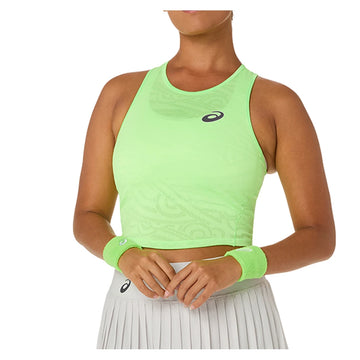 Women's Match Jacquard Tennis Crop Top Illuminate Green
