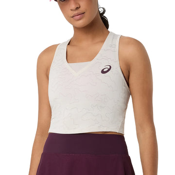 Women's New York Match Tennis Crop Top Soft Oat