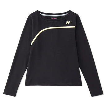 Women's Tournament Long Sleeve Tennis Shirt, Yonex, Black, Tennis Express, 20934-BLACK-1