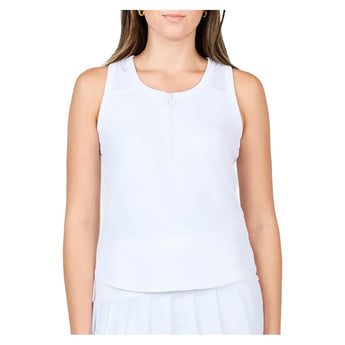 Women's White Lotus Racerback Tennis Tank,Apparel,Sofibella,White,XS,Tennis Express,2439WLO-WHT