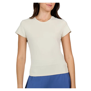 Women's Short Sleeve Tennis Top Alabaster, Sofibella, Alabaster, Tennis Express, 2488-ALBH26-ALABASTER-1
