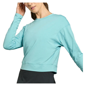 Women's Rally Long Sleeve Tennis Top Moonstone, Lija, Moonstone, Tennis Express, 26A-1985F26-MOONSTONE-1
