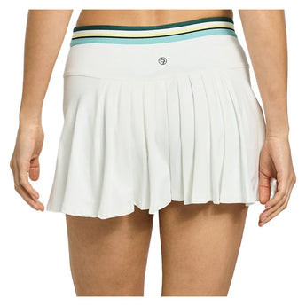 Women's Step 13 Inch Tennis Skort White and Pine Green Multi, Lija, Tennis Express, 26A-4722DSF26-1