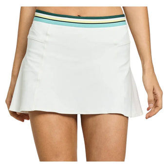 Women's Step 13 Inch Tennis Skort White and Pine Green Multi, Lija, White/Pine Green Multi, Tennis Express, 26A-4722DSF26-WHITE-PINE-GREEN-MULTI-1