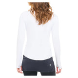 Women's Mock Zip Long Sleeve Tennis Top White, BloqUV, Tennis Express, 3100-WHTF26-1
