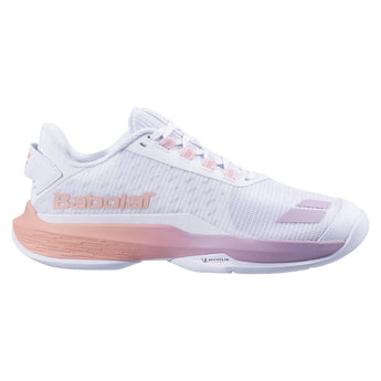 Women's Premium Jet Tere 2 All Court Tennis Shoes White and Sunset, Babolat, Tennis Express, 31F26975C-1120F26-1