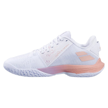 Women's Premium Jet Tere 2 All Court Tennis Shoes White and Sunset, Babolat, Tennis Express, 31F26975C-1120F26-2
