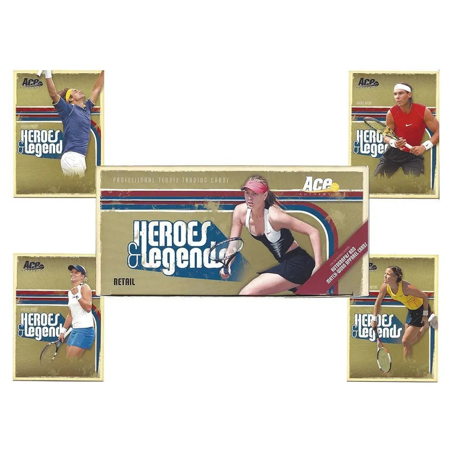 Ace Authentic Heroes & Legends Tennis Trading Card Set 2006