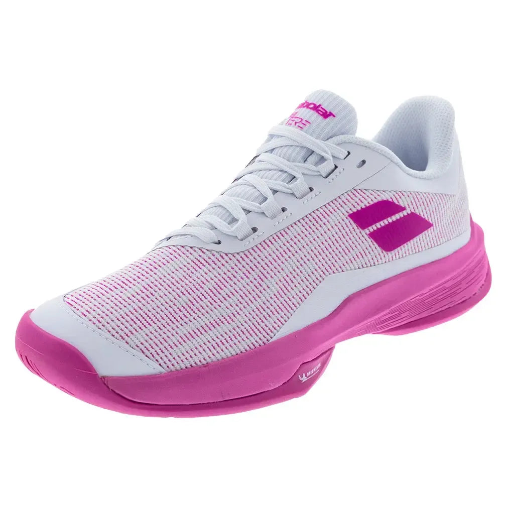 Womens Jet Tere 2 All Court Tennis Shoes White and Fandango Pink