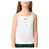 Girls' Core Logo Rib Tennis Tank,Apparel,Lacoste,W8L White,8A,Tennis Express,447285-F26-w-3