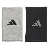 Interval Large Reversible 2.0 Wristband Black and Aluminum 2-Accessories-Adidas-5157214-1-Tennis Express