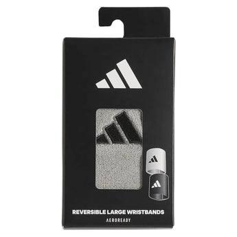 Interval Large Reversible 2.0 Wristband Black and Aluminum 2-Accessories-Adidas-5157214-3-Tennis Express