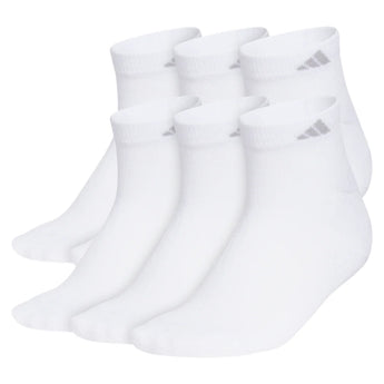 Women's Classic Cushioned Low Cut Socks 6-Pack White and Clear Onix, Adidas, White/Clear Onix, Tennis Express, 5162386-H26-WHITE-CLEAR-ONIX-1