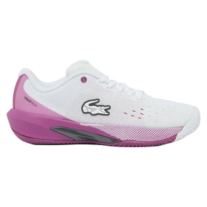 Women's AG-LT EVO Tennis Shoes White and Purple, Lacoste, White/Purple, Tennis Express, 52SFA0052-Z54F26-WHITE-PURPLE-1