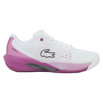 Women's AG-LT EVO Tennis Shoes White and Purple, Lacoste, White/Purple, Tennis Express, 52SFA0052-Z54F26-WHITE-PURPLE-1