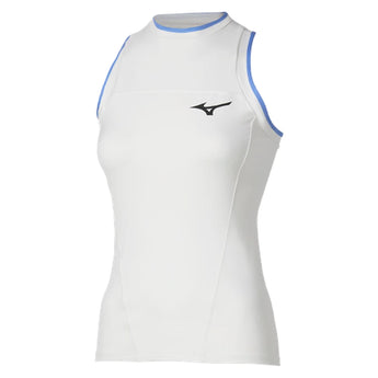 Women's Printed Tennis Tank White and Yellow-Apparel-Mizuno-650029-0030-Tennis Express