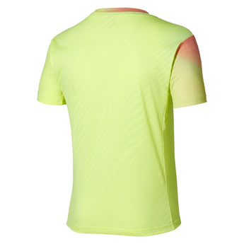 Men's Shadow GX Short Sleeve Tee Lime Pulp, Mizuno, Tennis Express, 650041-4H4HF26-1