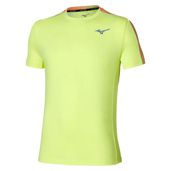 Men's Shadow Short Sleeve Tee Lime Pulp, Mizuno, Lime Pulp, Tennis Express, 650042-4H4HF26-LIME-PULP-1