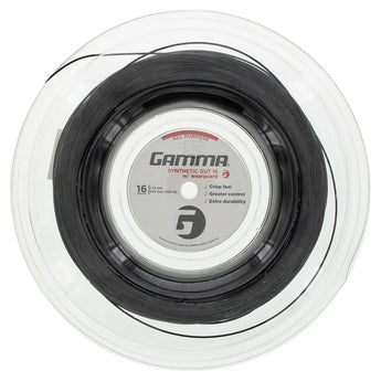 Synthetic Gut with Wearguard 16G Tennis String Reel-Strings-Gamma-84021-BLACK-L-Tennis Express