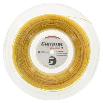 Synthetic Gut with Wearguard 16G Tennis String Reel-Strings-Gamma-84021-GOLD-L-Tennis Express