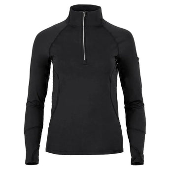 Women's Mock Zip Tennis Top-Apparel-BloqUV-94389-BLACK-L-Tennis Express