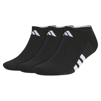 Men's Cushioned 4.0 No Show Socks 3 Pack Black and White,Socks,Adidas,Black/White,L,Tennis Express,A5163015