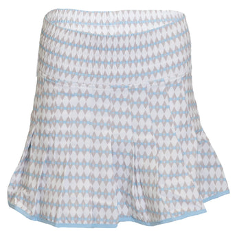 Women's Alicia 16 Inch Tennis Skort Geo Diamond and White Trim, Bubble, Geo Diamond/White, Tennis Express, ALI-26-GEODIAF26-GEO-DIAMOND-WHITE-2
