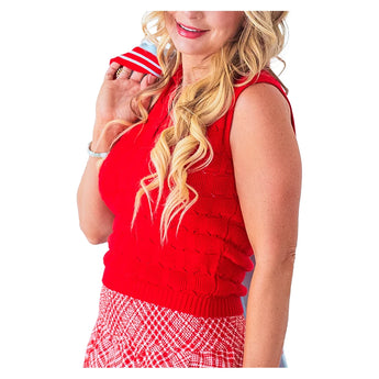 Women's Anna Sweater Tennis Top Red,Apparel,Bubble,Red,XS,Tennis Express,ANNS-R
